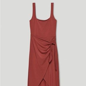 Aritzia / Wilfred Saturn Midi Dress Dark Carmine Red